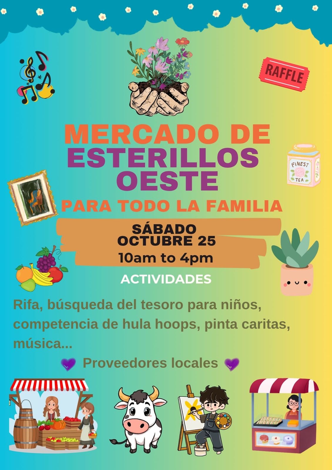 Flyer of the Mercadito de Esterillos Oeste happening on October 25th, 2025